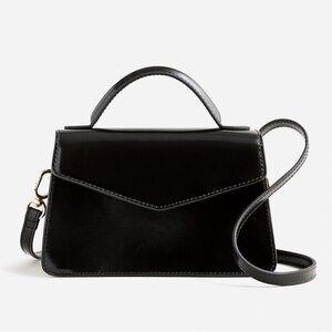 JCrew Gracie Top Handle Crossbody Black Leather Handbag - NWT (detachable strap)